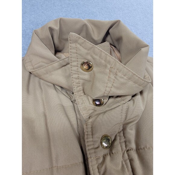 Vintage J C Penney Vest Mens M Brown  Full Zip Pockets Outdoor Puffer 80s - Picture 4 of 13